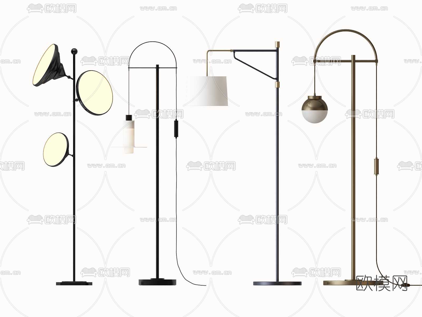 现代轻奢落地灯免费3d模型下载