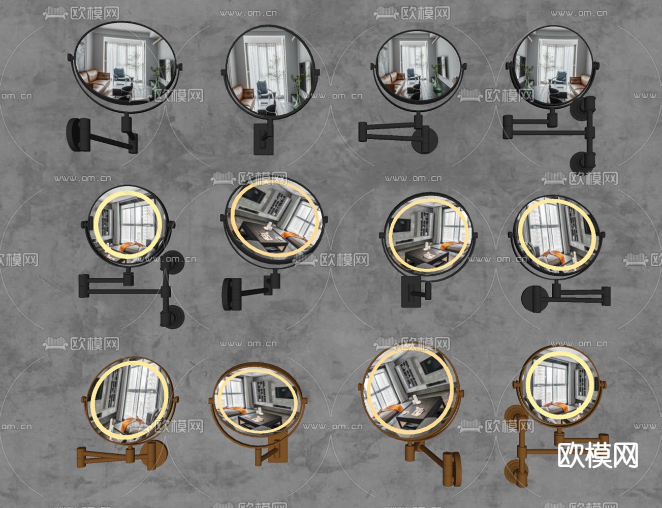 现代化妆镜梳妆镜su模型下载（渲染图2）