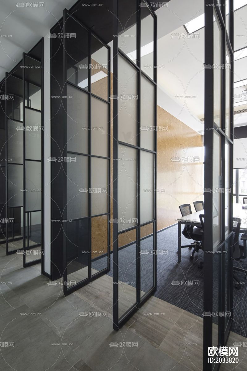 办公室cad施工图下载（渲染图4）