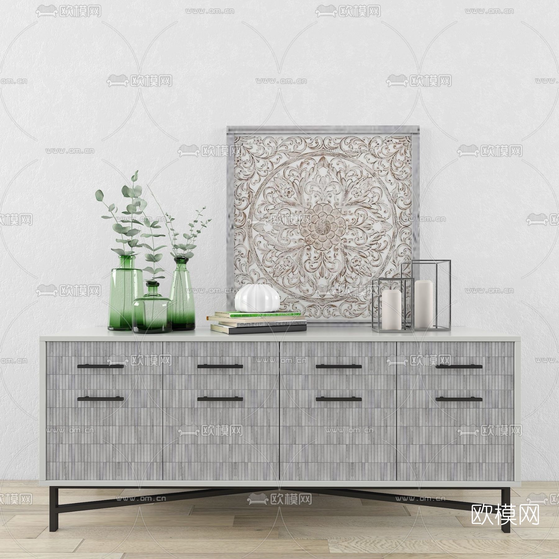 现代电视柜免费3d模型下载