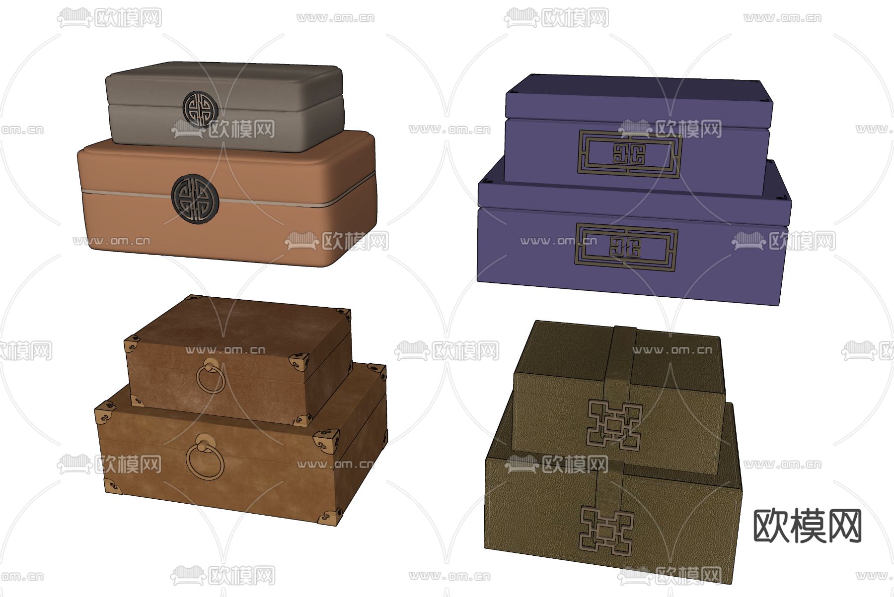 新中式软装箱子su模型下载（渲染图2）