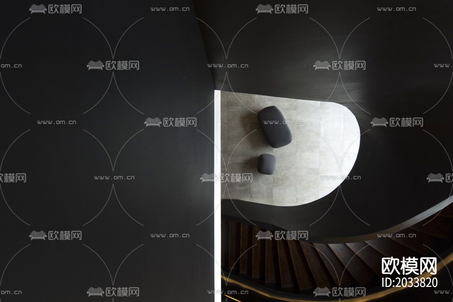 办公室cad施工图下载（渲染图3）