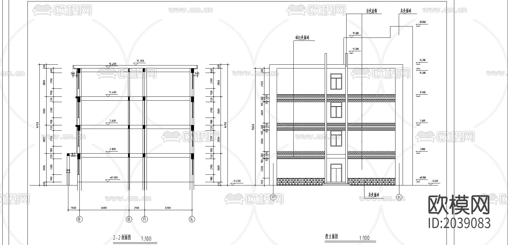 小学cad施工图下载（渲染图3）