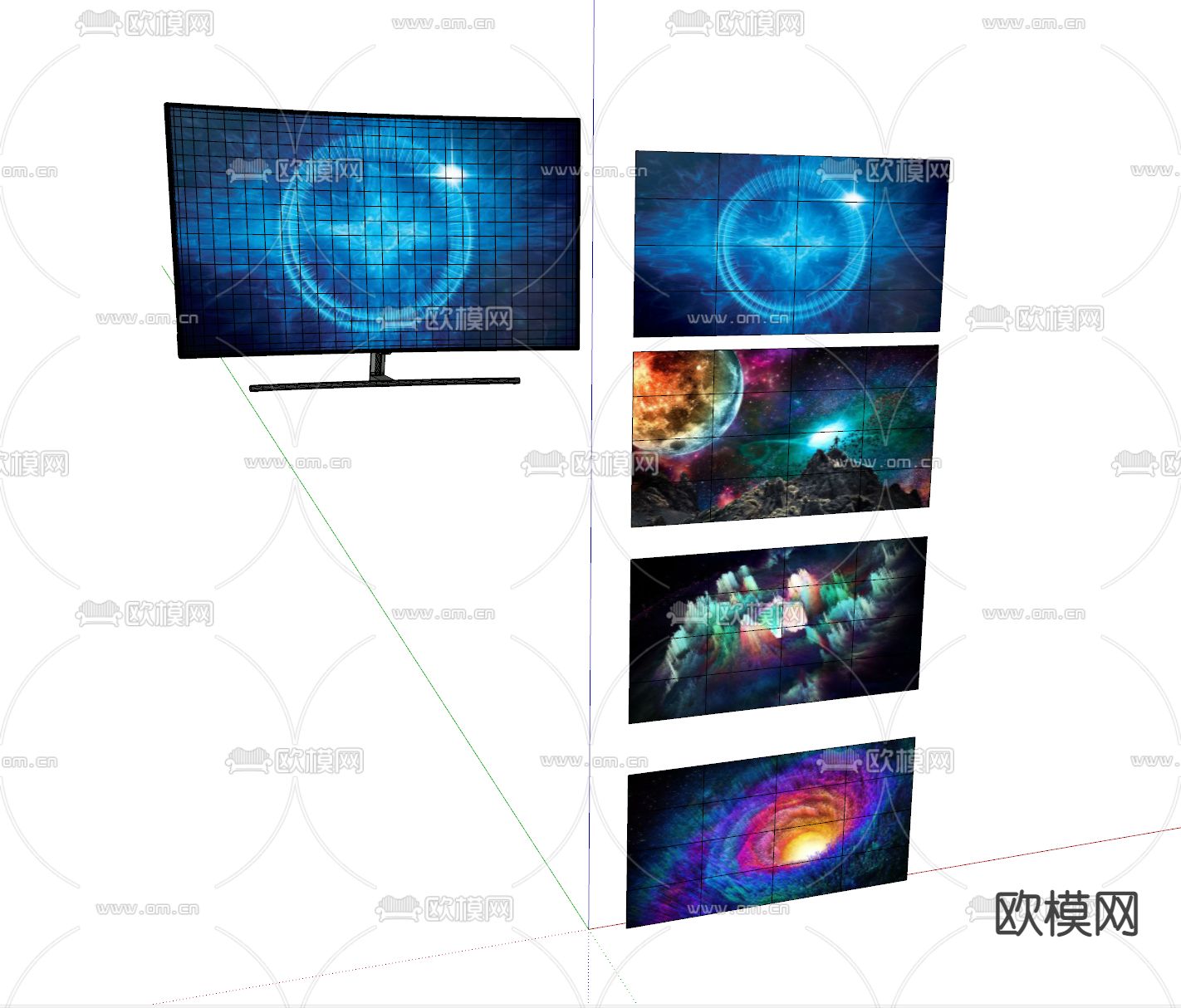 现代电脑显示器su模型
