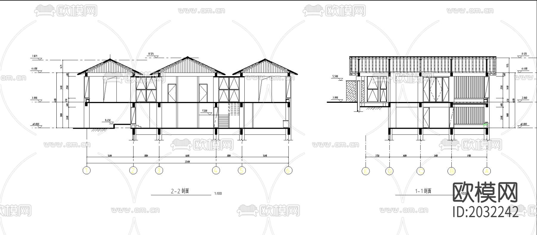 某渡假村总统套房CAD施工图下载（渲染图2）