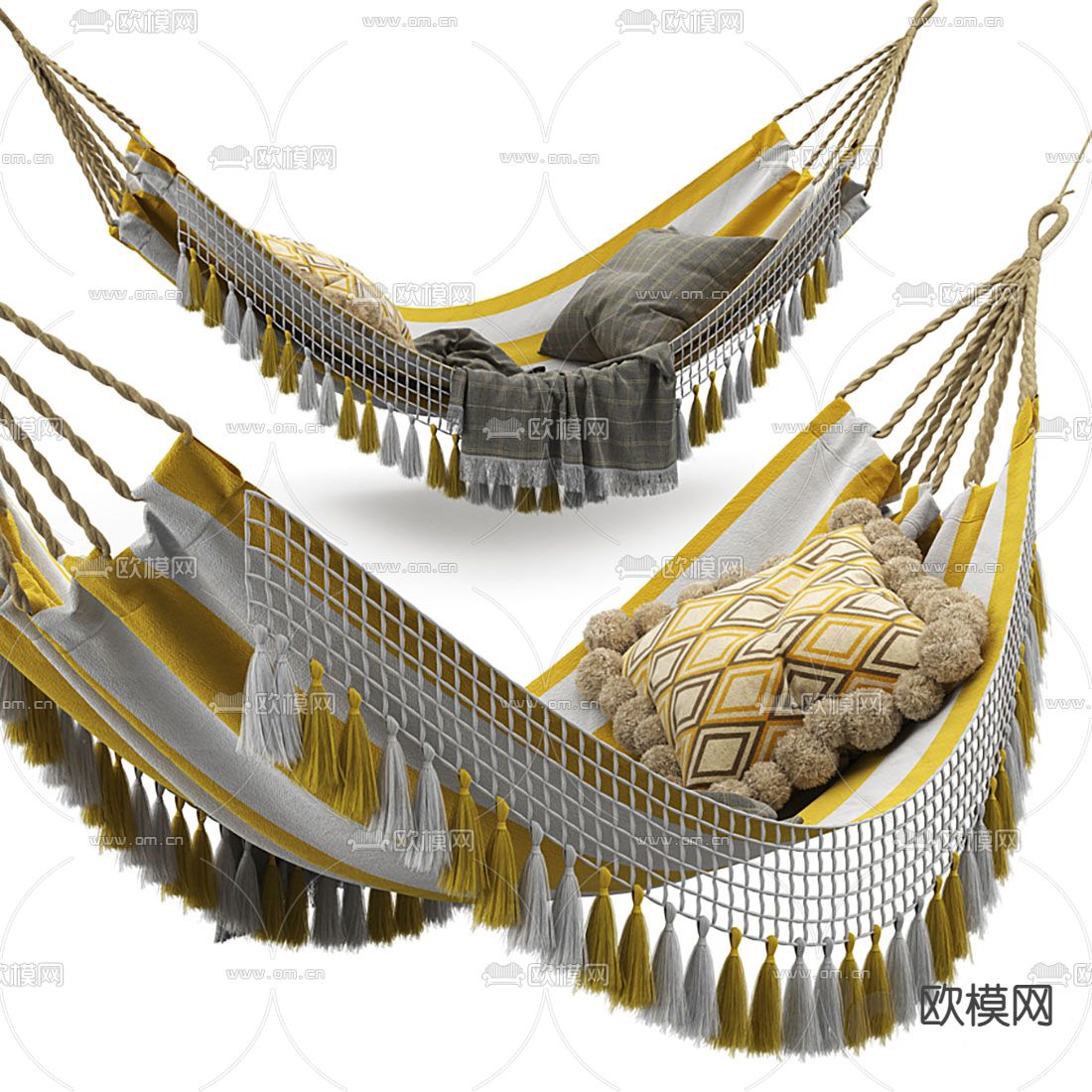 现代布艺吊床3d模型