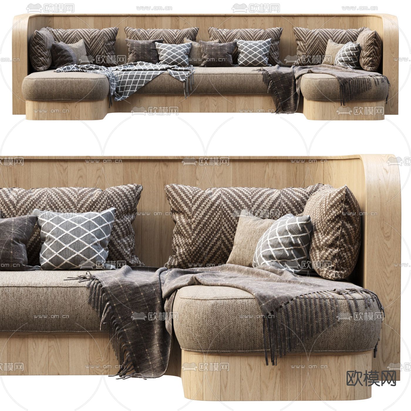 Cassina 多人沙发3d模型下载（渲染图4）