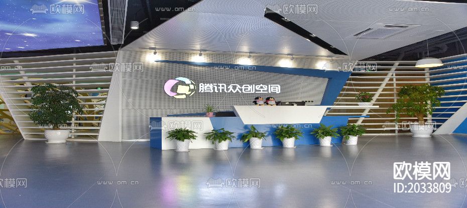 办公室cad施工图下载（渲染图2）