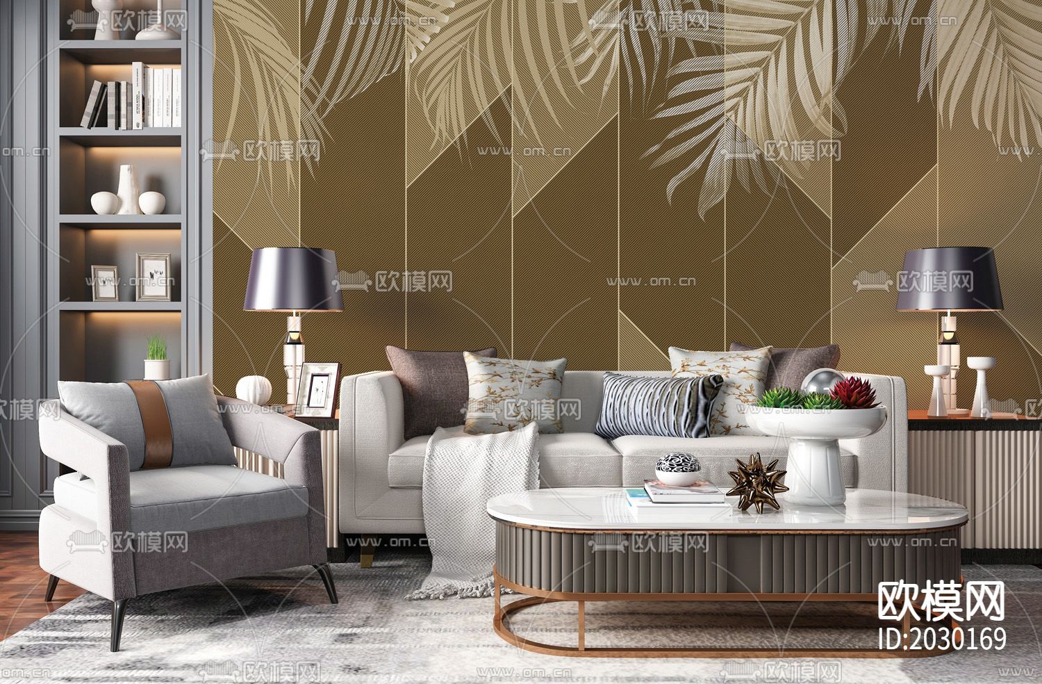 几何树叶壁纸下载（渲染图6）