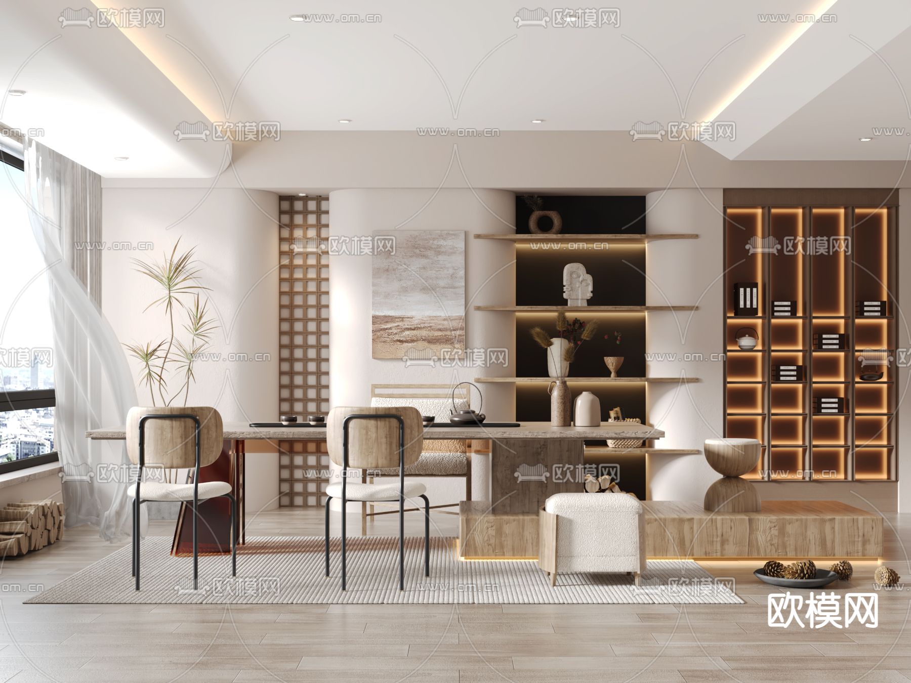 侘寂茶室3d模型下载