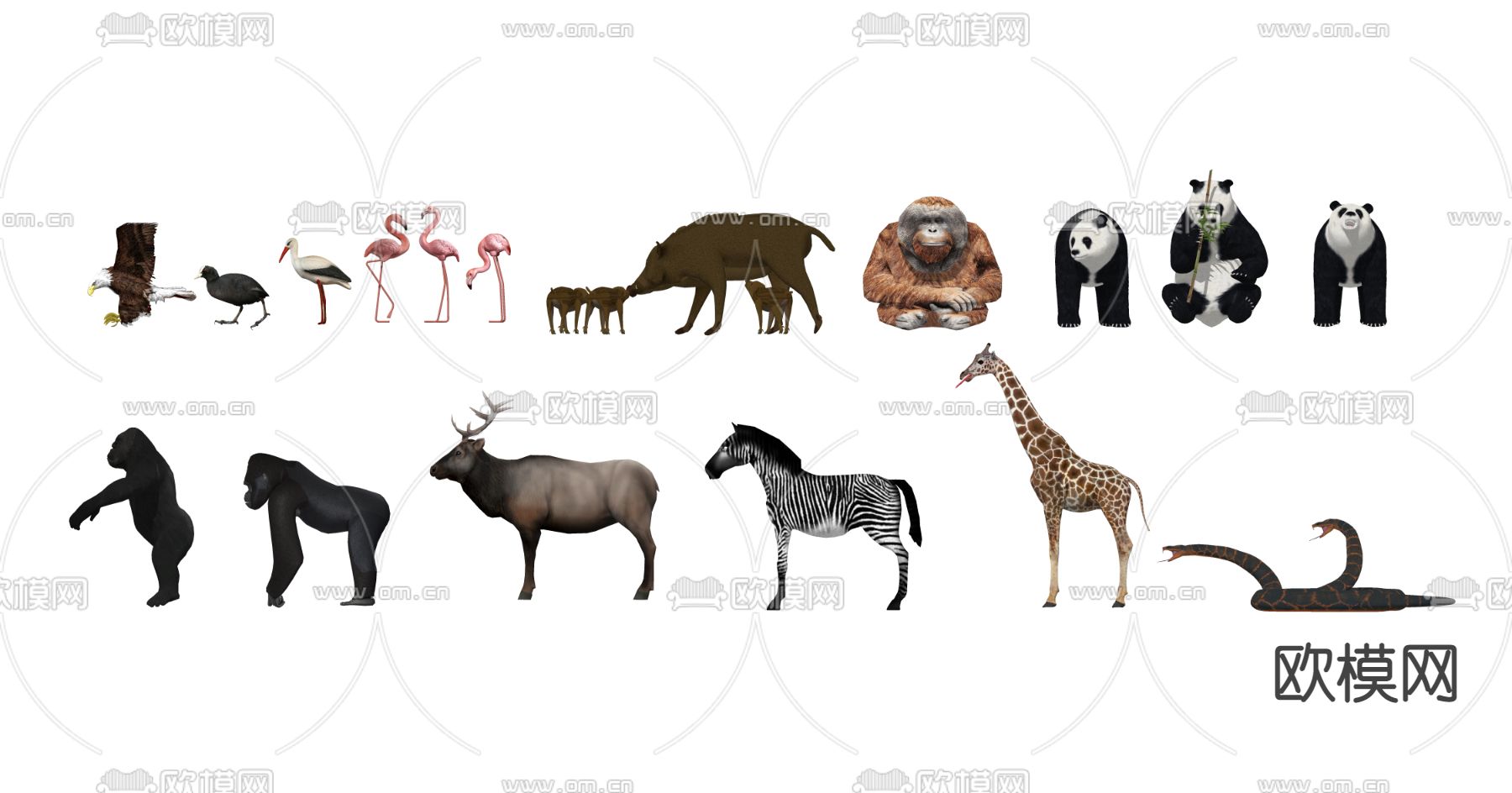 现代野生动物su模型下载