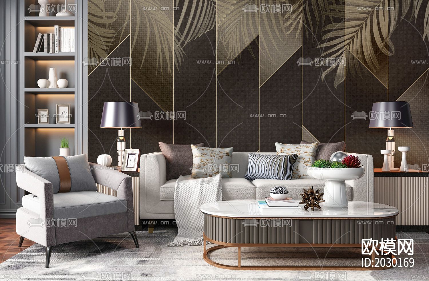 几何树叶壁纸下载（渲染图2）