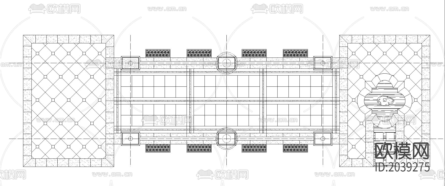 欧式景观桥cad施工图下载（渲染图2）