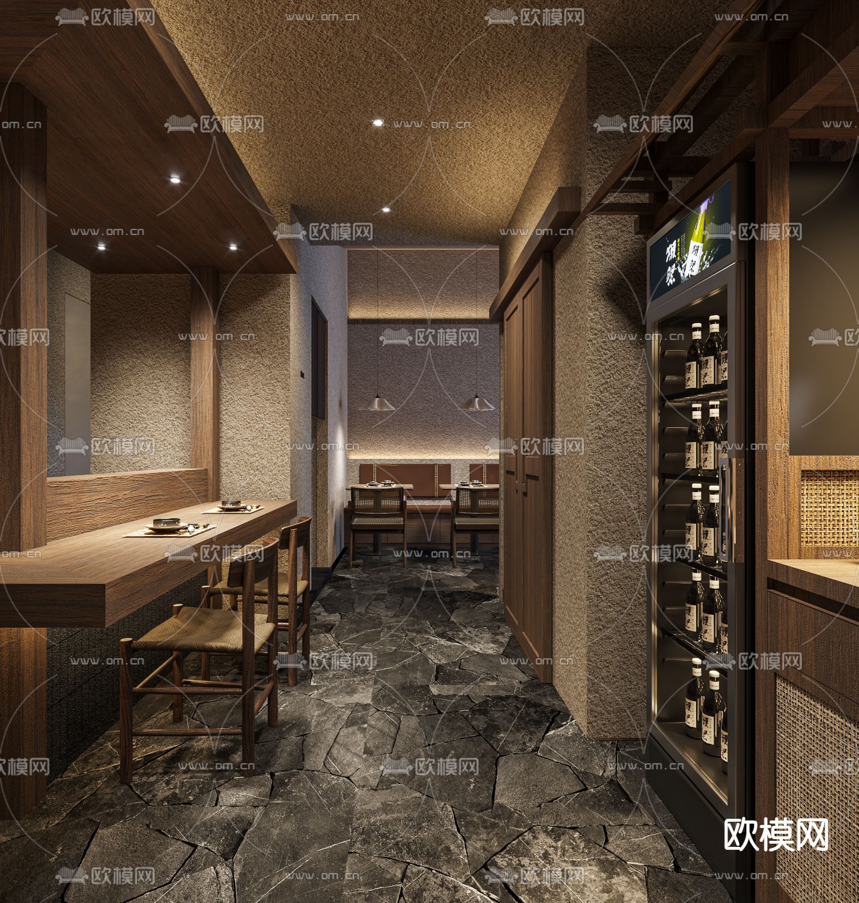 日式居酒屋料理店3d模型下载_ID11834457_3dmax免费模型-欧模网