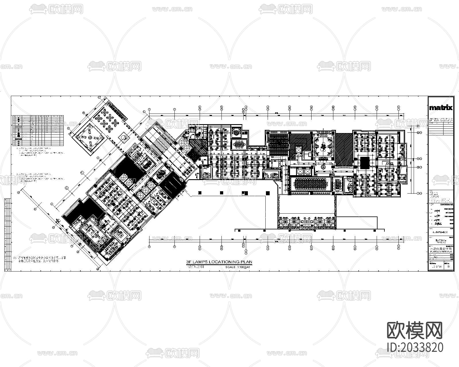 办公室cad施工图下载（渲染图1）