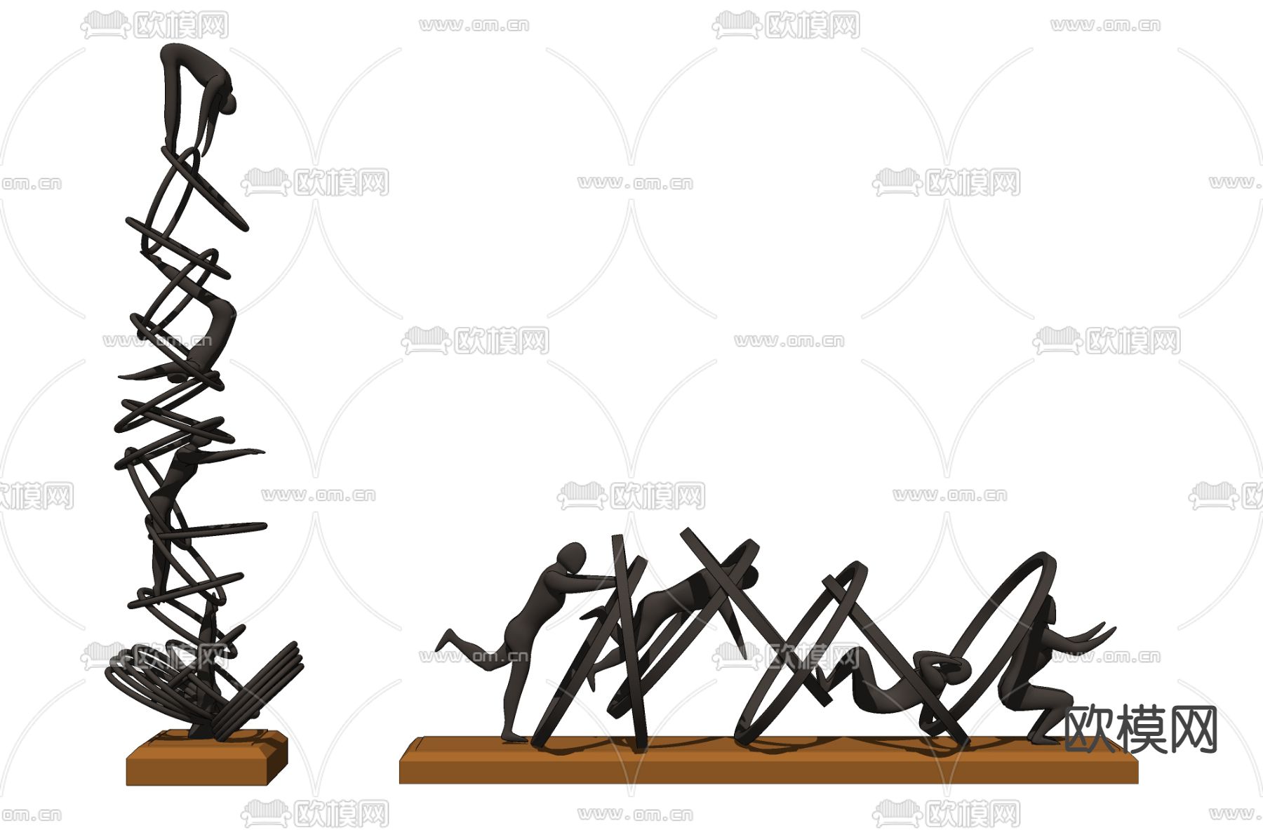 工业风人物雕塑su模型下载