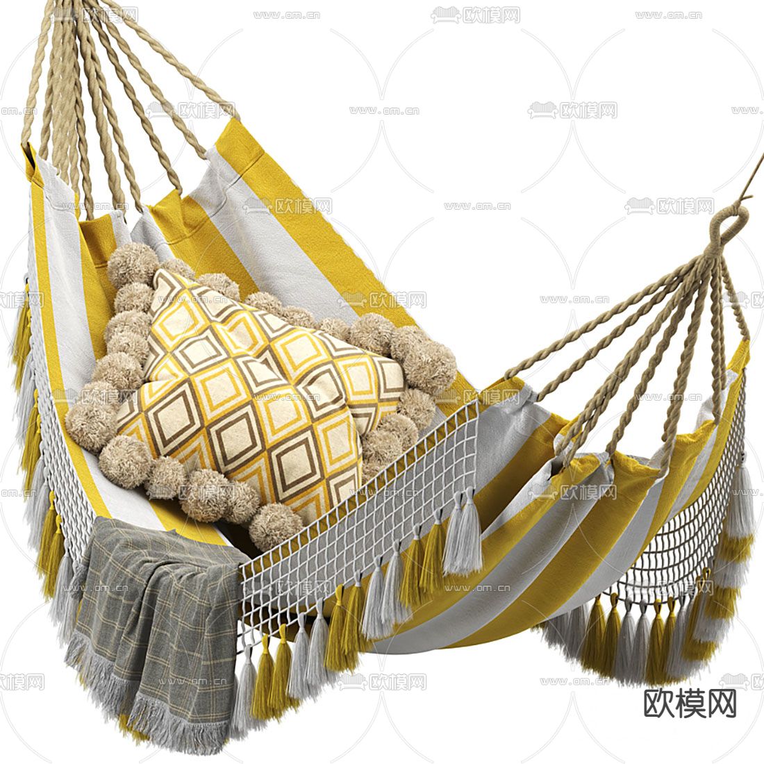 现代布艺吊床3d模型