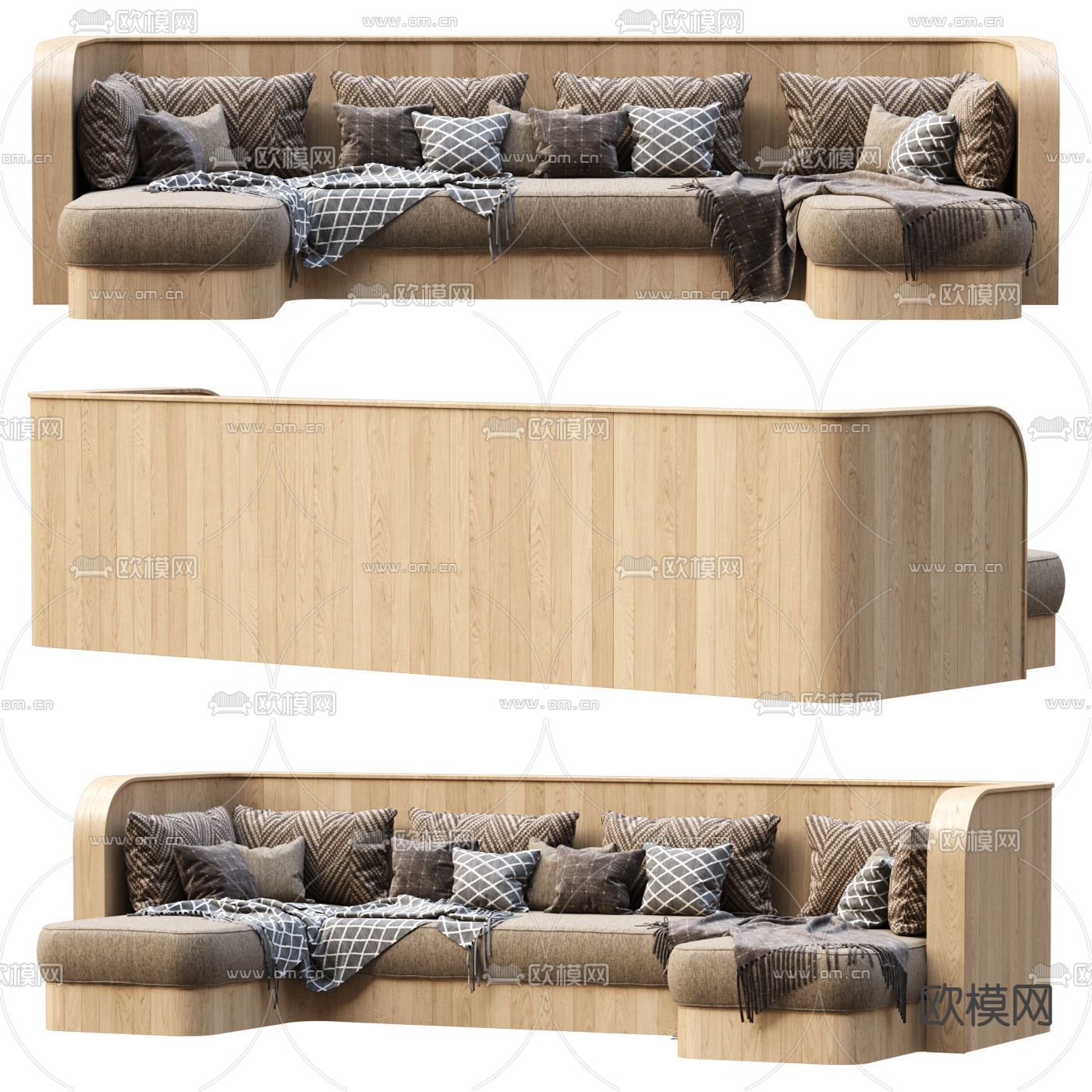 Cassina 多人沙发3d模型下载（渲染图3）