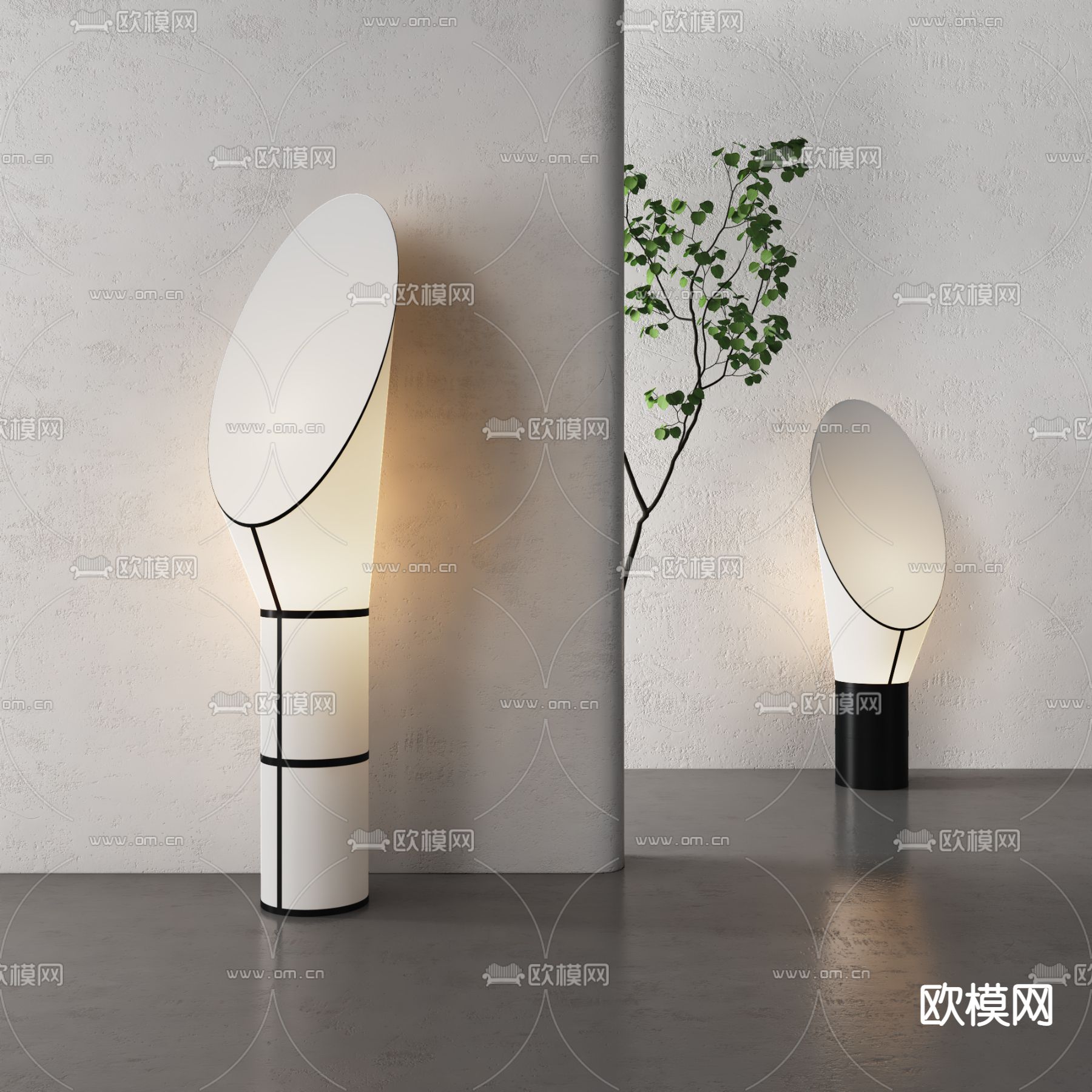 现代轻奢落地灯3d模型下载