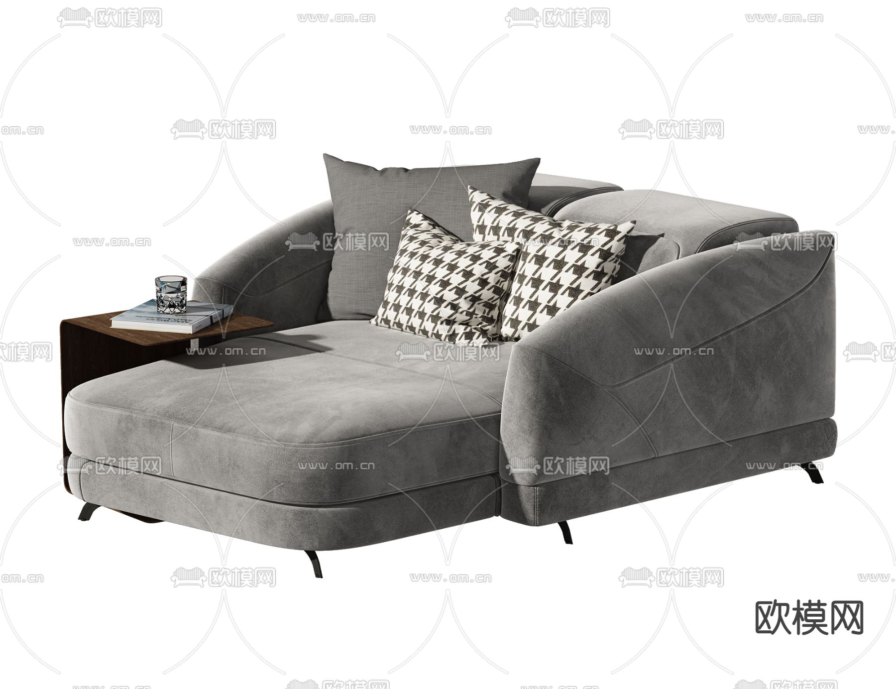 现代沙发床3d模型下载