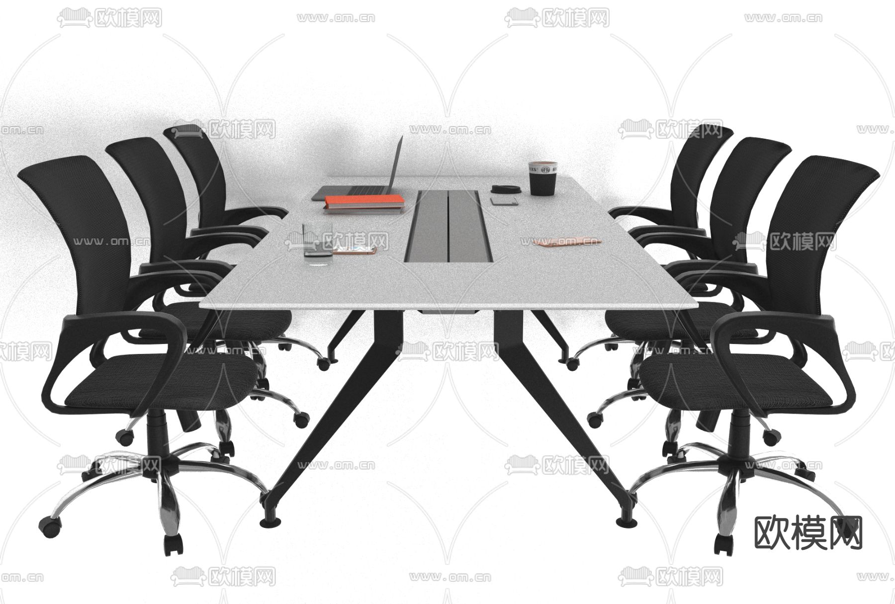 现代办公会议桌椅免费3d模型下载