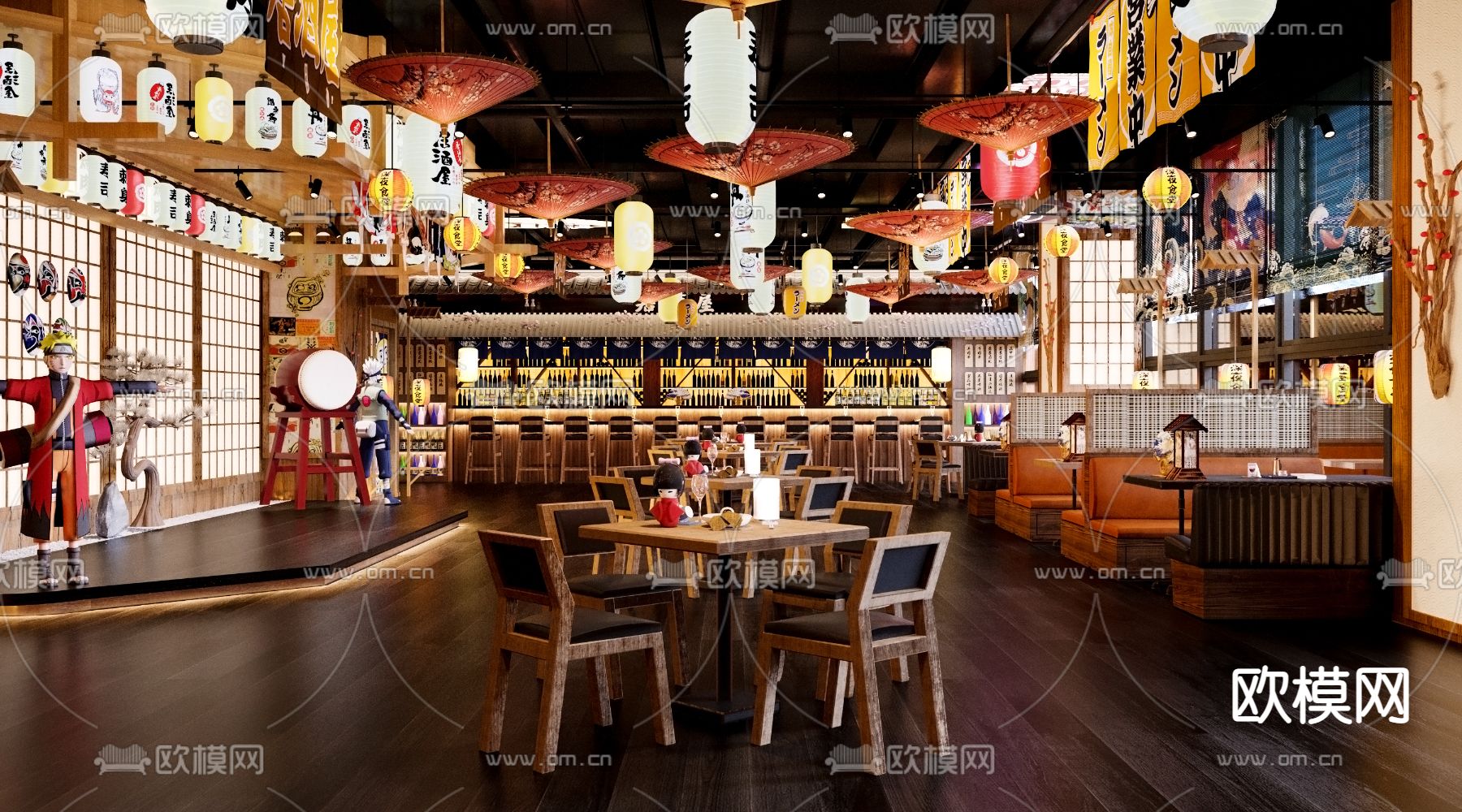 日式居酒屋料理店3d模型