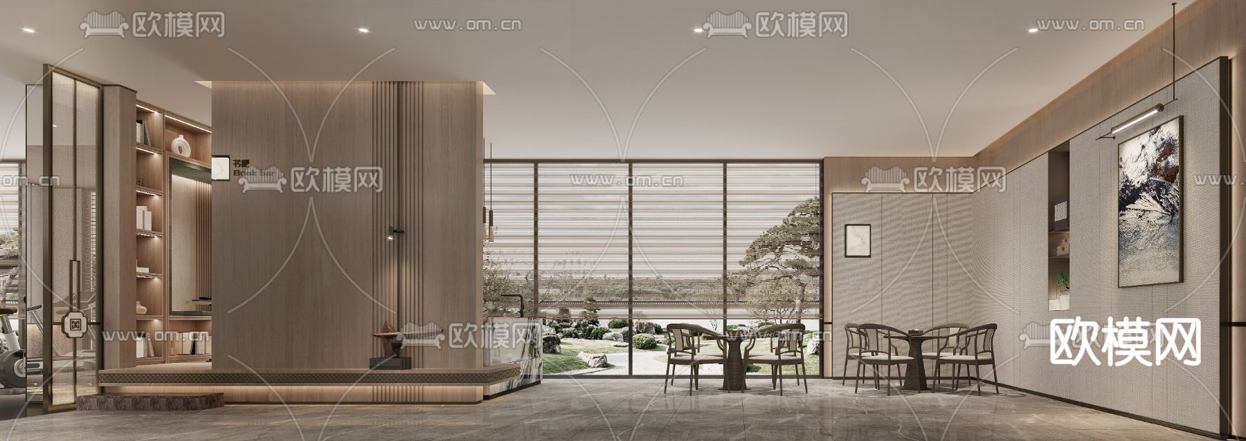 新中式健身会所3d模型下载（渲染图2）