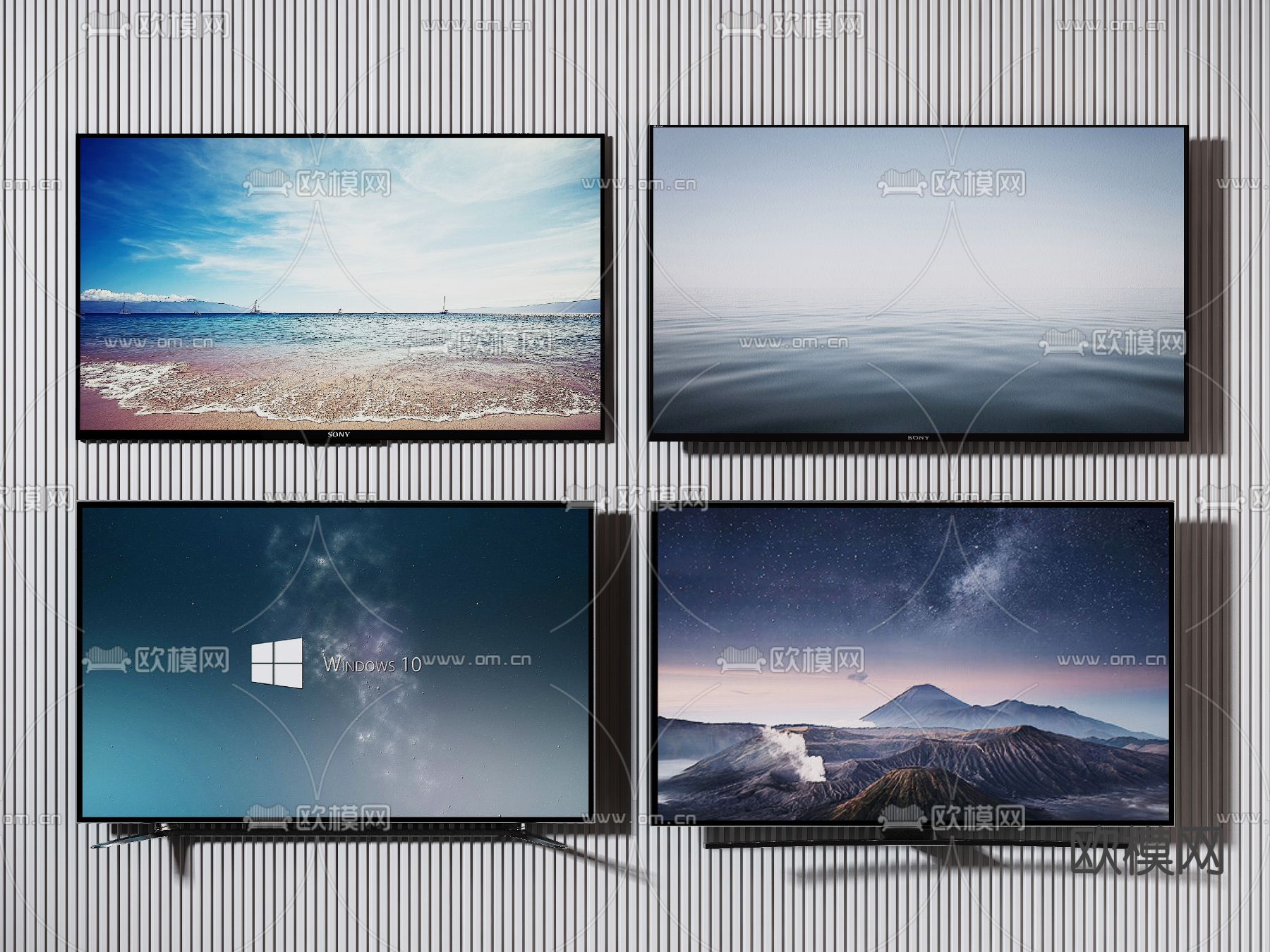 现代电视机su模型下载