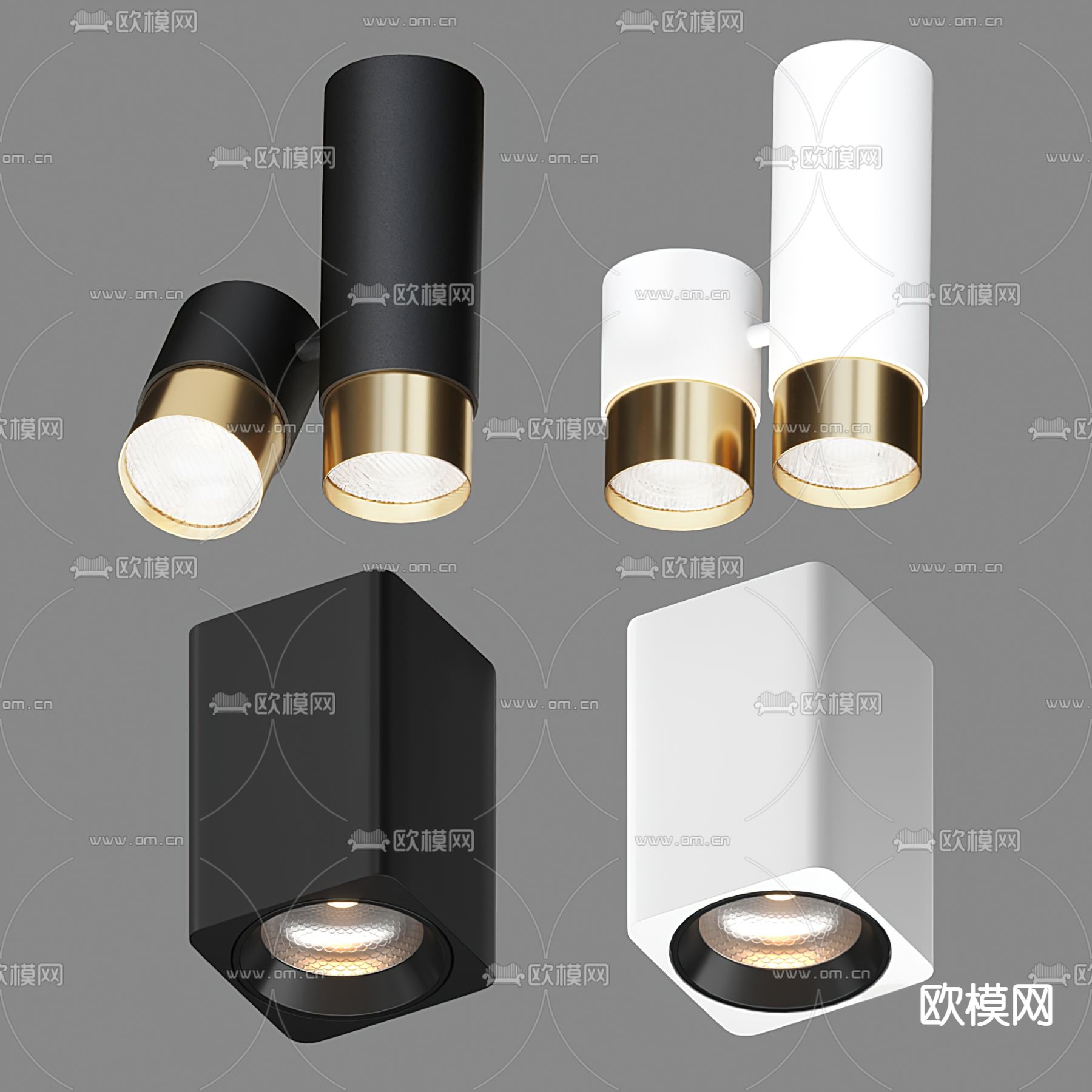 现代轻奢筒灯射灯3d模型下载