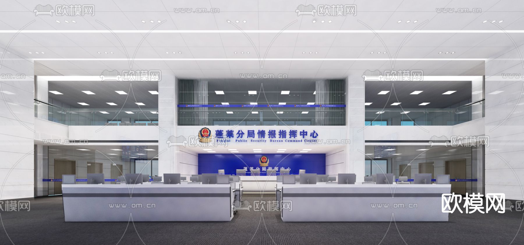 现代指挥中心免费3d模型下载（渲染图1）