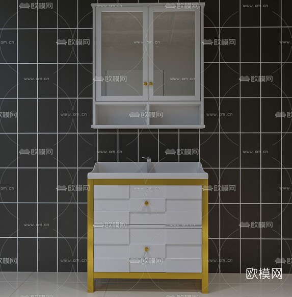 现代浴室柜洗手台免费3d模型下载