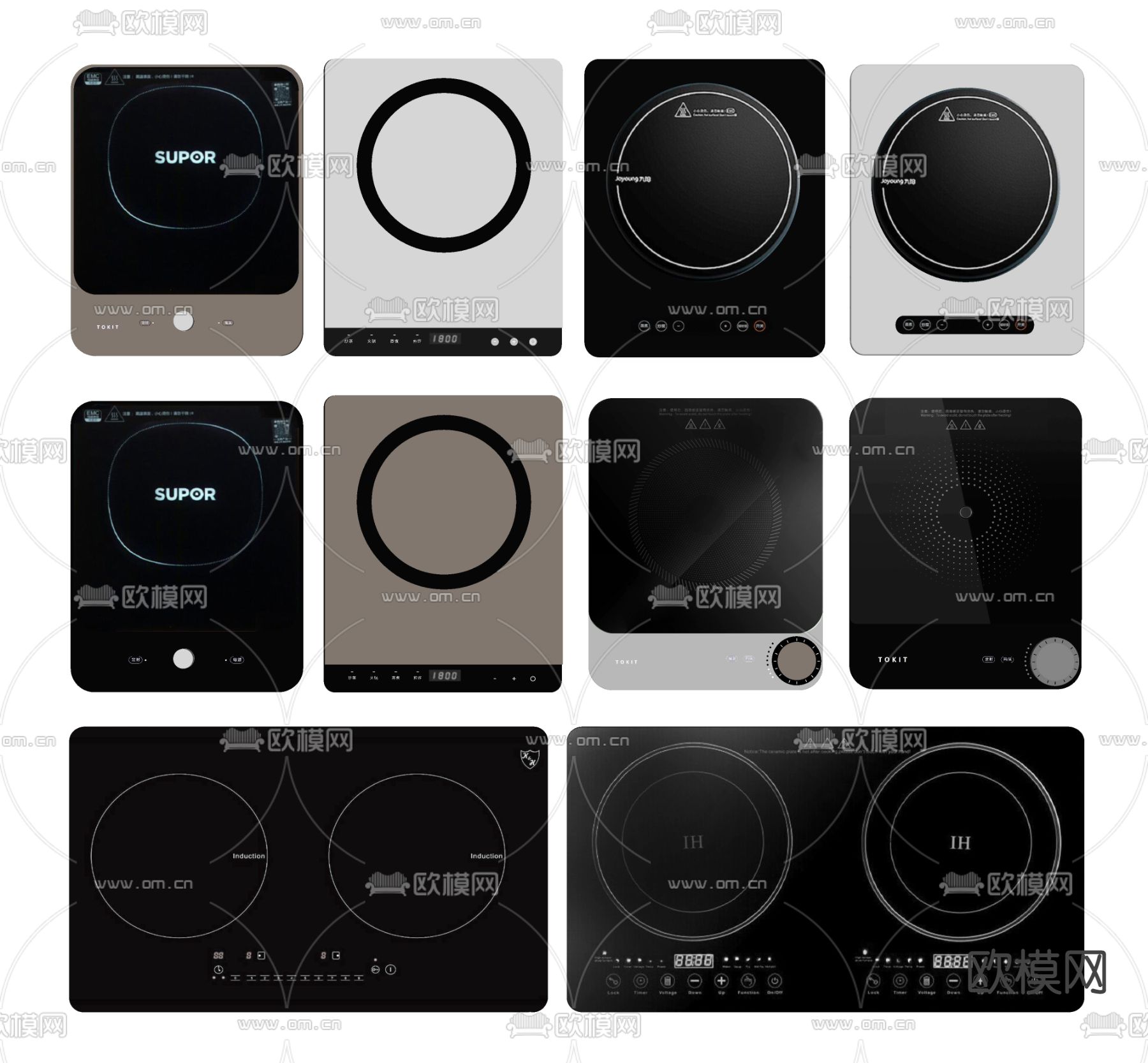现代电热炉电磁炉su模型下载