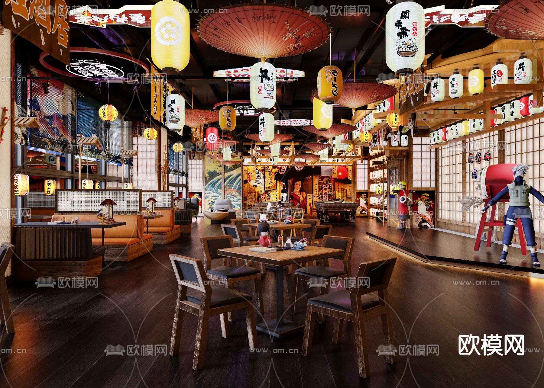 日式居酒屋料理店3d模型