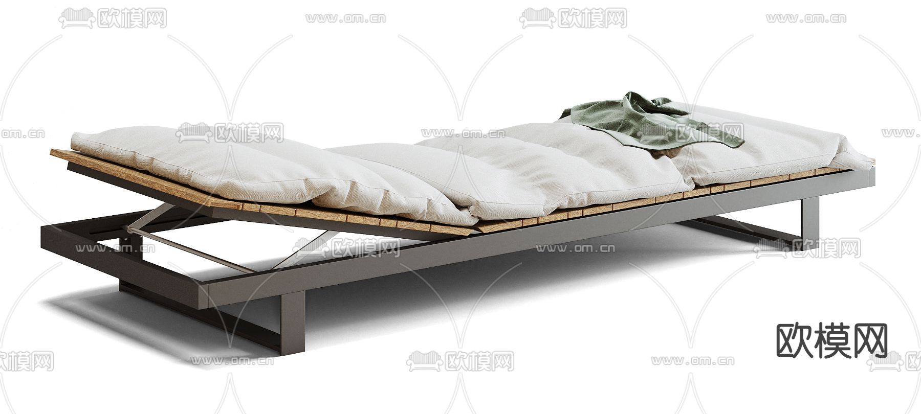 现代布艺户外躺椅3d模型下载（渲染图3）