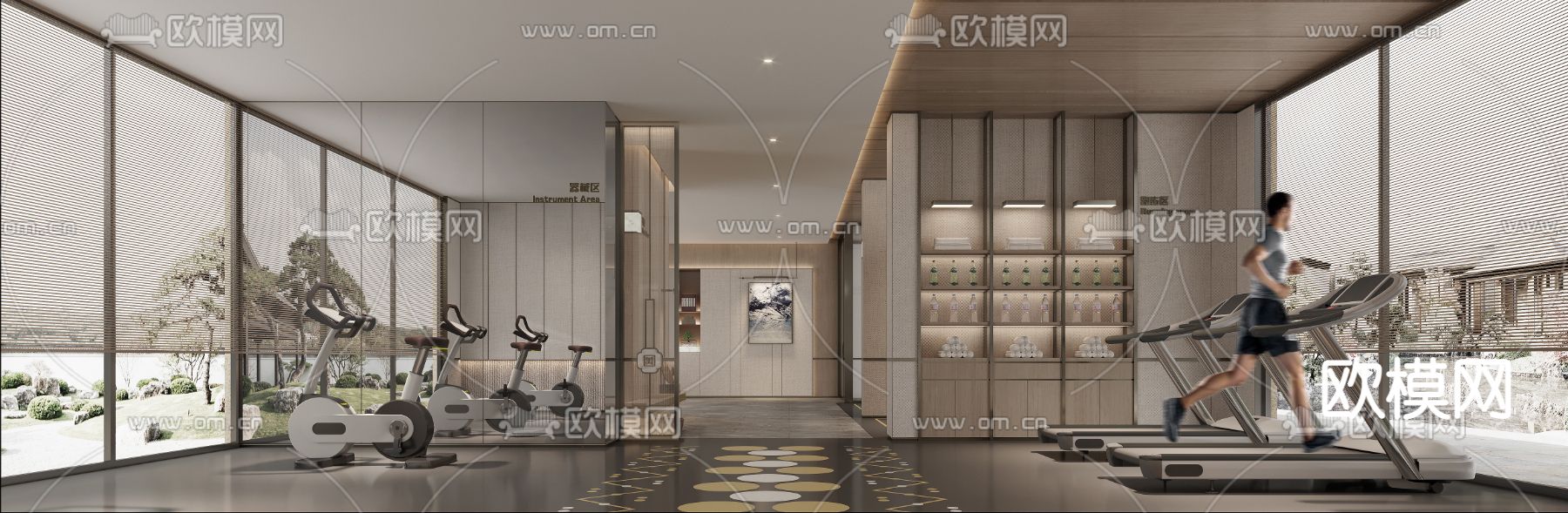 新中式健身会所3d模型下载（渲染图5）