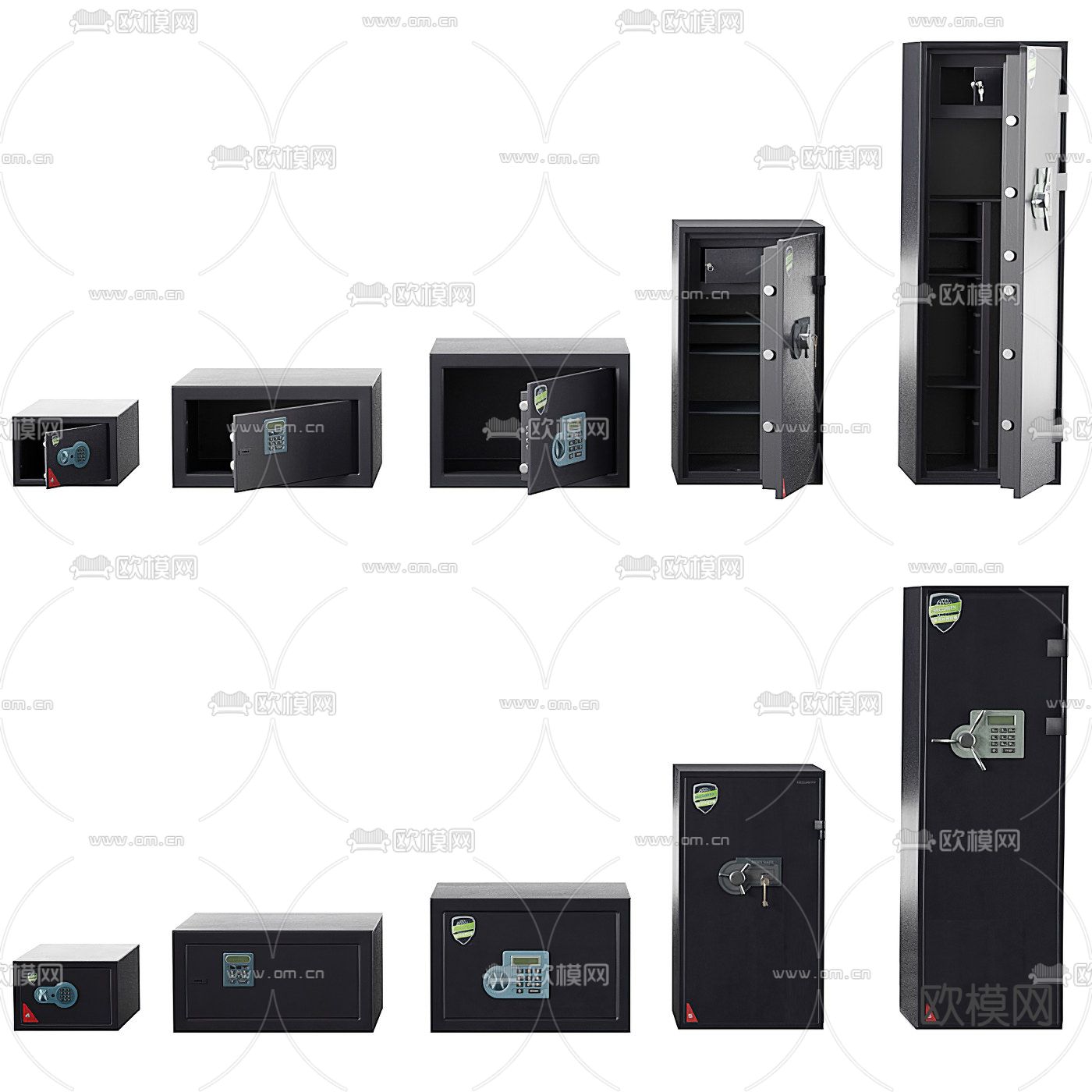 现代保险柜保险箱保险设备3d模型下载（渲染图2）