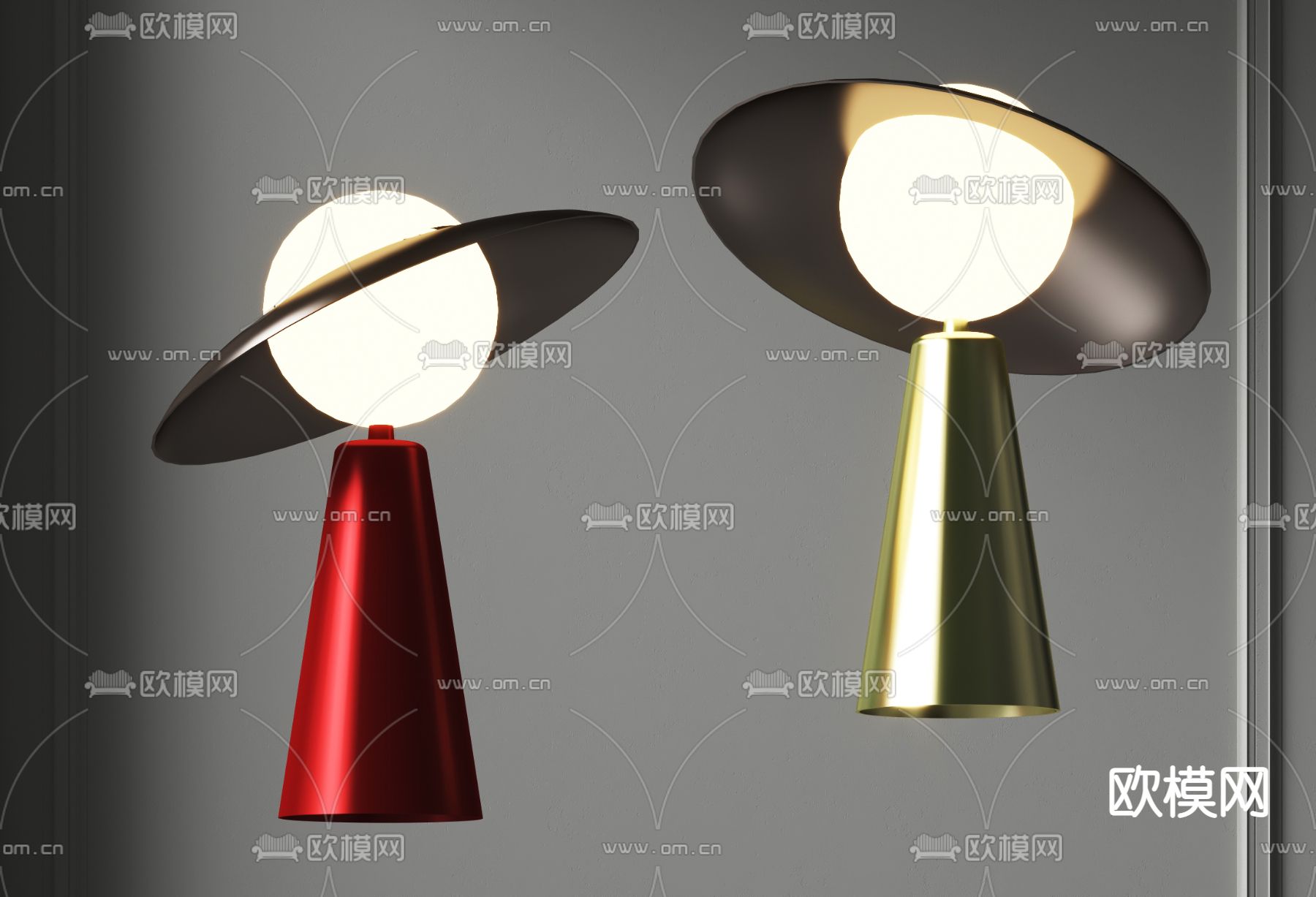 现代轻奢台灯3d模型下载