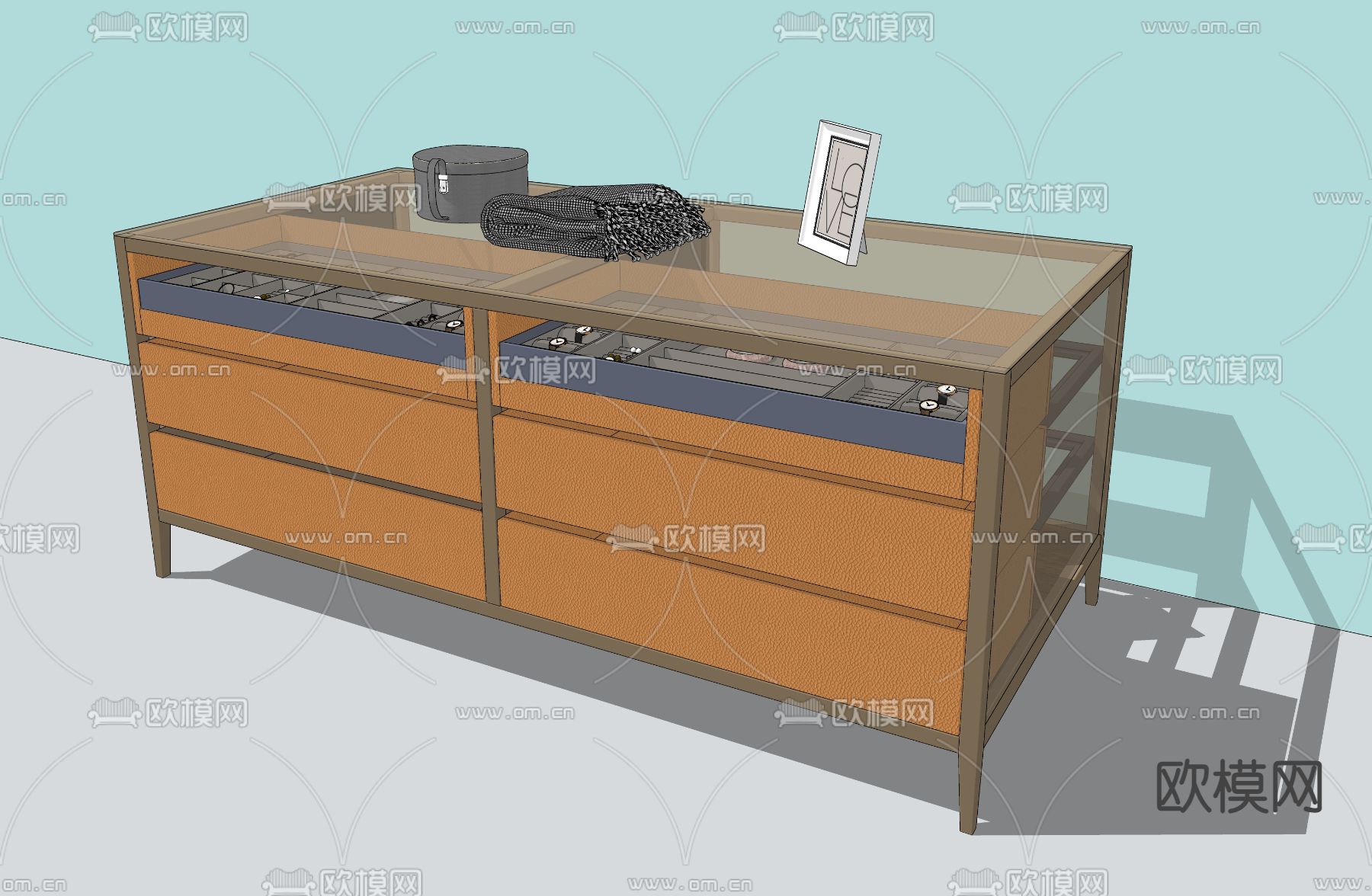 现代首饰柜储物柜su模型