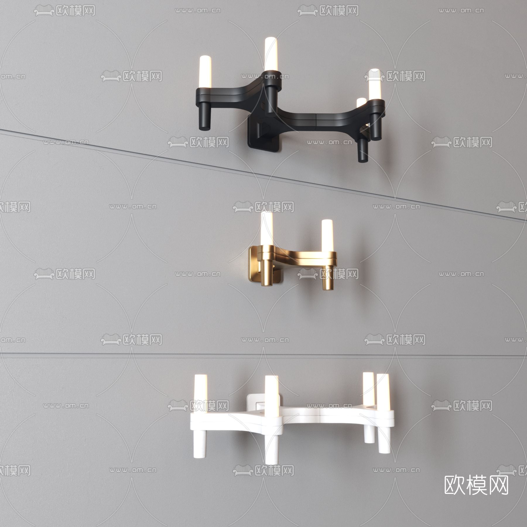 现代壁灯免费3d模型下载