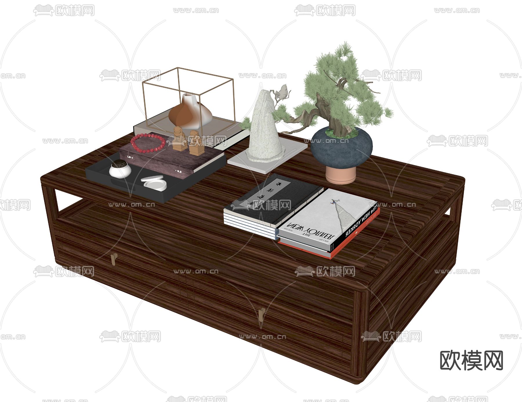 新中式茶几su模型下载