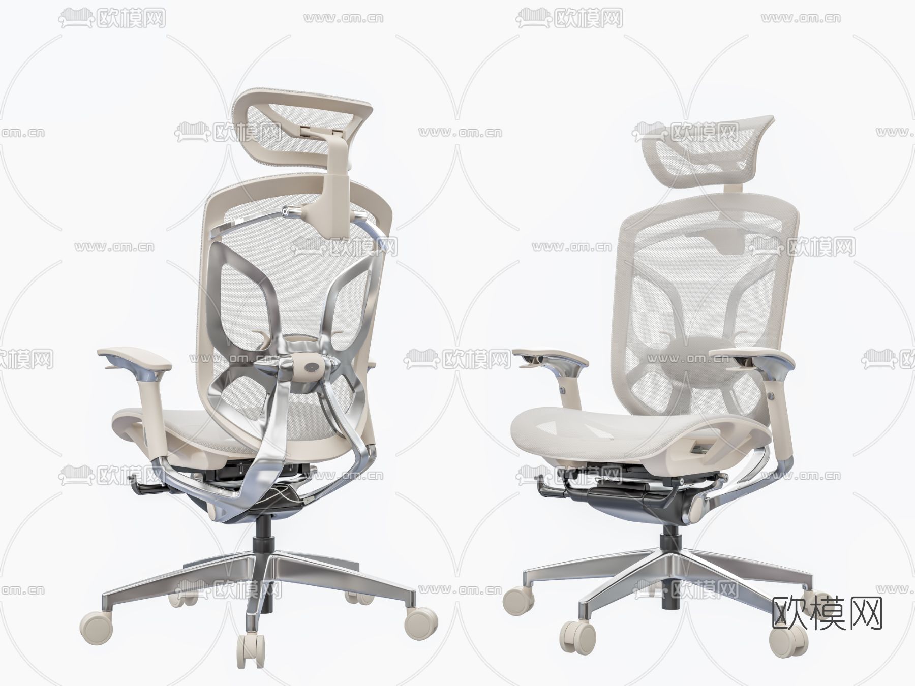 现代网布办公椅免费3d模型下载