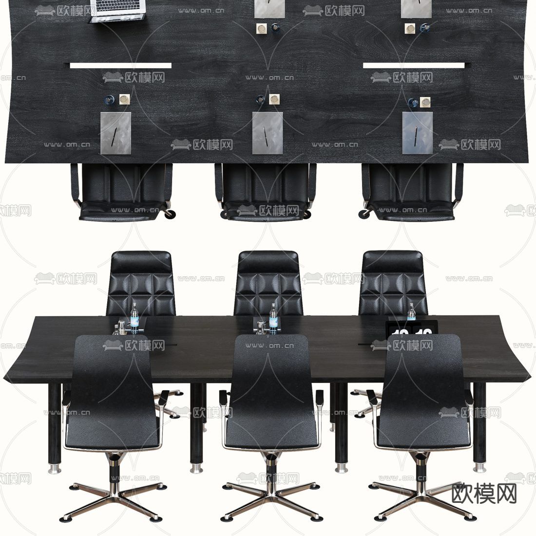 现代会议桌椅3d模型