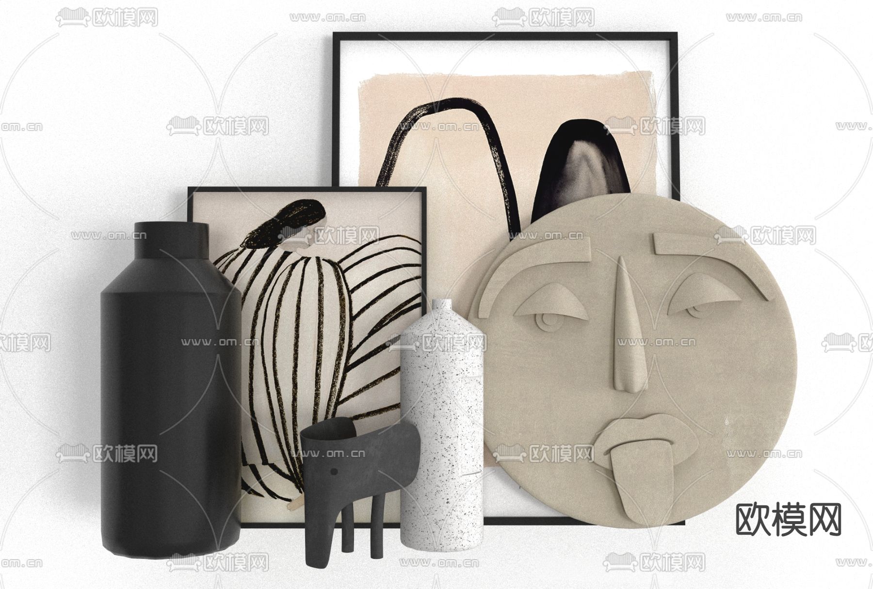 现代饰品摆件免费3d模型下载