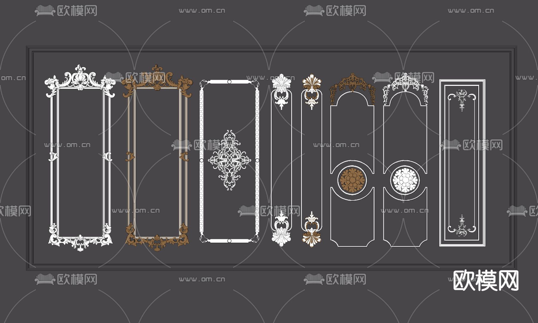 欧式雕花护墙线条su模型