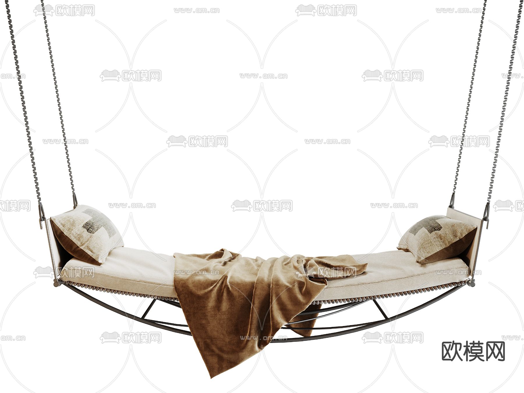 现代布艺吊椅3d模型下载（渲染图2）