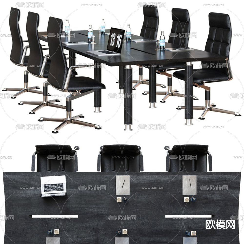 现代会议桌椅3d模型