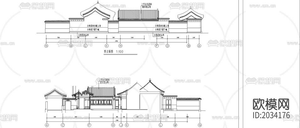 郊區(qū)四合院CAD施工圖下載(渲染圖1)