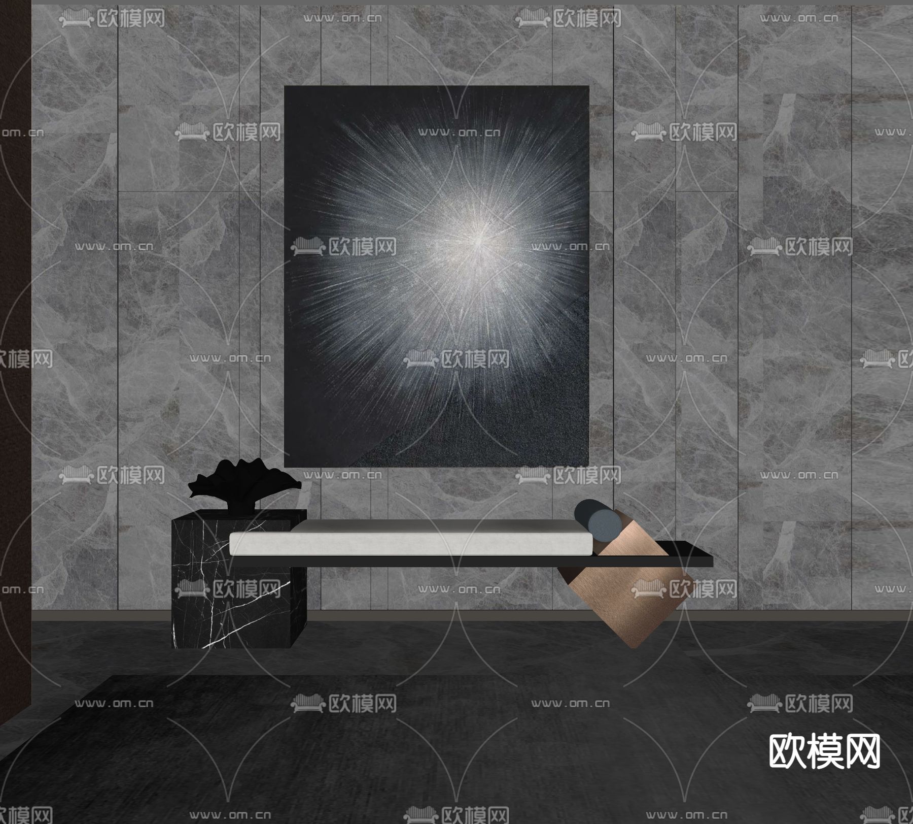 现代轻奢玄关su模型