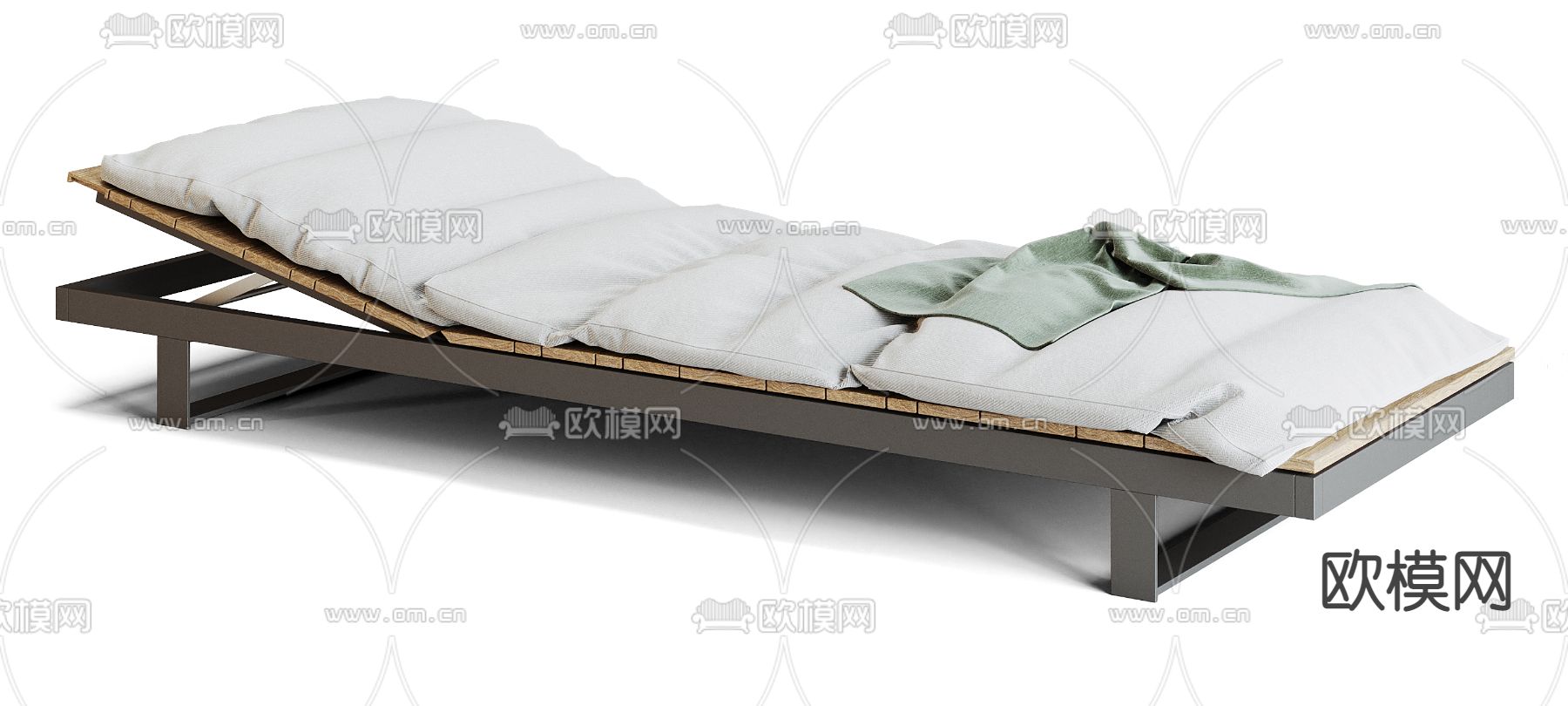 现代布艺户外躺椅3d模型下载（渲染图2）