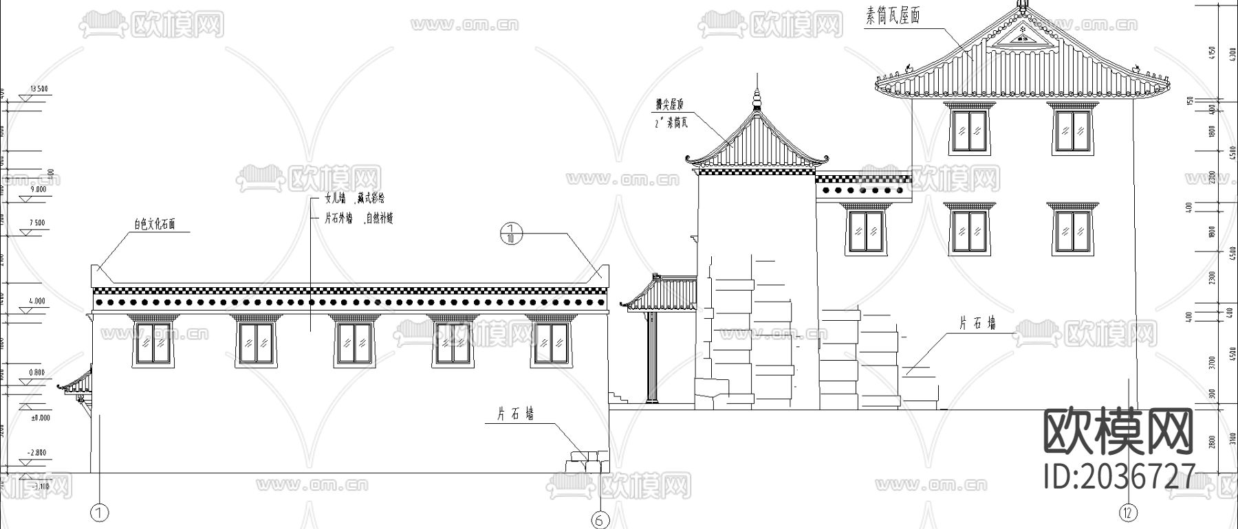 斯古拉寺cad施工图下载（渲染图3）